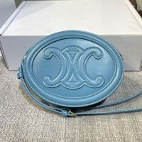 Celine Small Oval Bag Cuir Triomphe in Smooth Calfskin Sky Blue