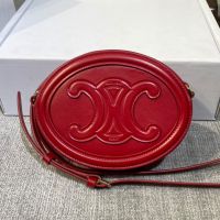 Celine Small Oval Bag Cuir Triomphe in Smooth Calfskin Red