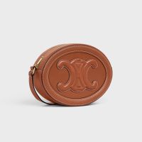 Celine Mini Oval Bag Cuir Triomphe in Smooth Calfskin Brown