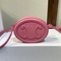 Celine Mini Oval Bag Cuir Triomphe in Smooth Calfskin Pink