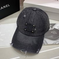 Celine Rivet Triomphe Baseball Cap in Denim Black