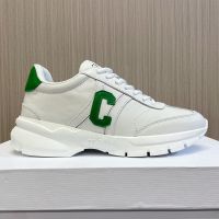 Celine Runner CR-02 Low Lace-Up Sneakers Unisex Calfskin White/Green