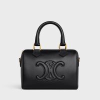 Celine Small Boston Bag Cuir Triomphe in Smooth Calfskin Black