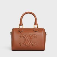 Celine Small Boston Bag Cuir Triomphe in Smooth Calfskin Brown
