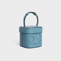 Celine Small Box Shoulder Bag Cuir Triomphe in Calfskin Blue