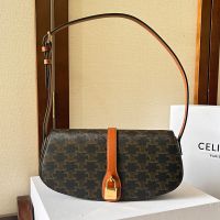 Celine Tabou Shoulder Bag in Triomphe Canvas Brown