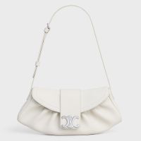 Celine Teen Polly Bag in Supple Calfskin White