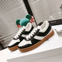 Celine Trainer Low Lace-Up Sneakers Unisex Calfskin and Laminated Calfskin Black/Brown