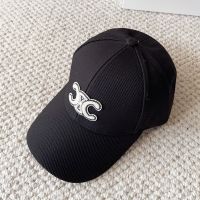 Celine Triomphe Baseball Cap in Twill Fabric Black