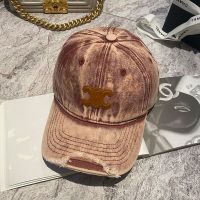 Celine Triomphe Baseball Cap in Denim Brown