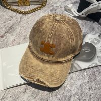 Celine Triomphe Baseball Cap in Denim Camel