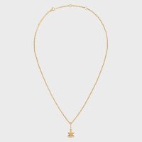 Celine Triomphe Solitaire Necklace in Brass with Gold Finish Gold