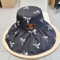 Celine Triomphe Sun Hat in Cotton Black