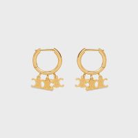 Celine Triomphe Trio Hoop Earrings in Brass with Gold Finish Gold