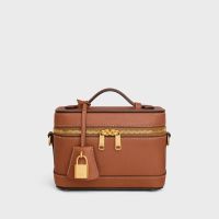 Celine Vanity Case in Smooth Calfskin Brown